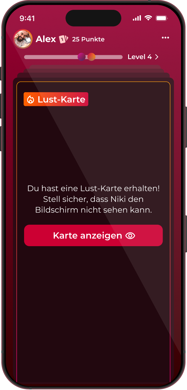 Screenshot des Kleidungsauswahl-Screens in der App Love & Lust - Spiel für Paare