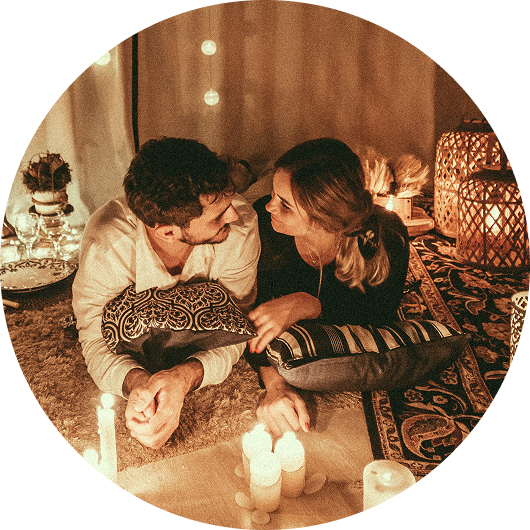 couple on valentines day at home